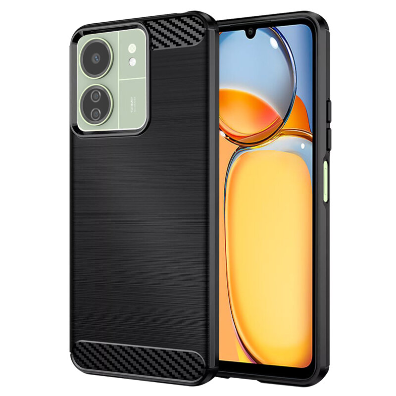 Husa Xiaomi Redmi 13C 4G Techsuit Carbon Silicone, negru