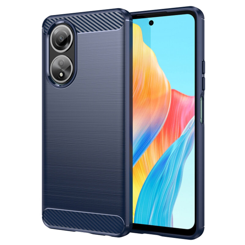 Husa Oppo A58 4G Techsuit Carbon Silicone, albastru
