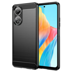 Husa Oppo A58 4G Techsuit Carbon Silicone, negru