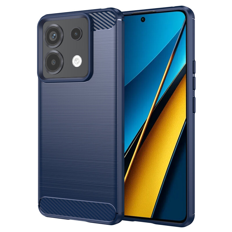 Husa Xiaomi Poco X6 Techsuit Carbon Silicone, albastru