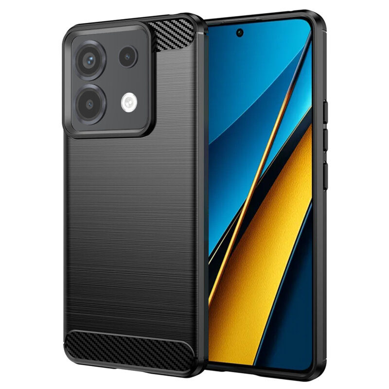 Husa Xiaomi Poco X6 Techsuit Carbon Silicone, negru