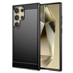 Husa Samsung Galaxy S24 Ultra Techsuit Carbon Silicone, negru