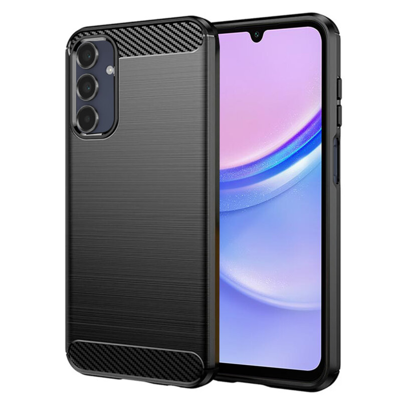 Husa Samsung Galaxy A15 4G Techsuit Carbon Silicone, negru