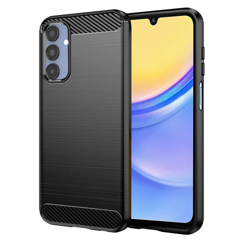 Husa Samsung Galaxy A15 5G Techsuit Carbon Silicone, negru