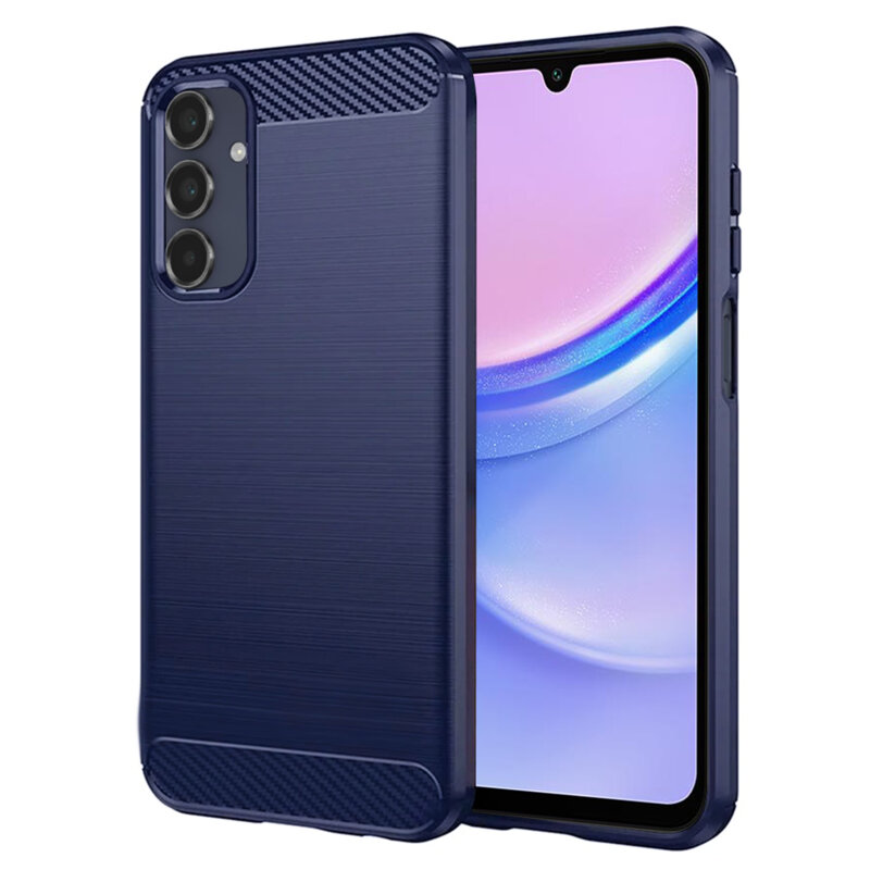 Husa Samsung Galaxy A15 4G Techsuit Carbon Silicone, albastru