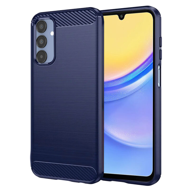 Husa Samsung Galaxy A15 5G Techsuit Carbon Silicone, albastru