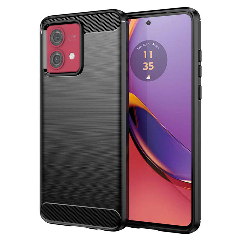 Husa Motorola Moto G84 Techsuit Carbon Silicone, negru