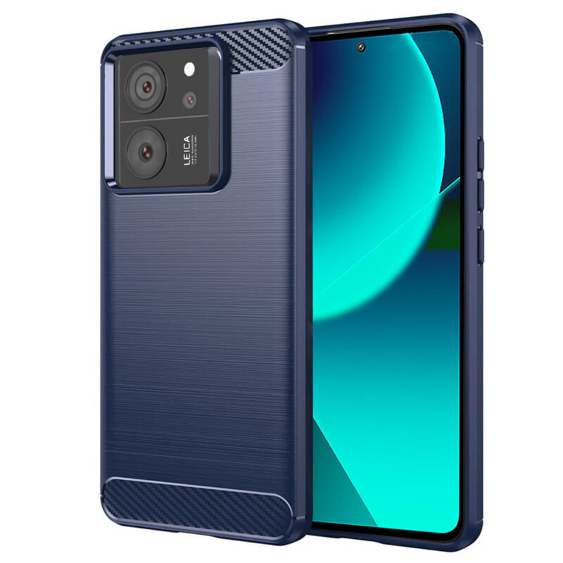 Husa Xiaomi 13T Techsuit Carbon Silicone, albastru