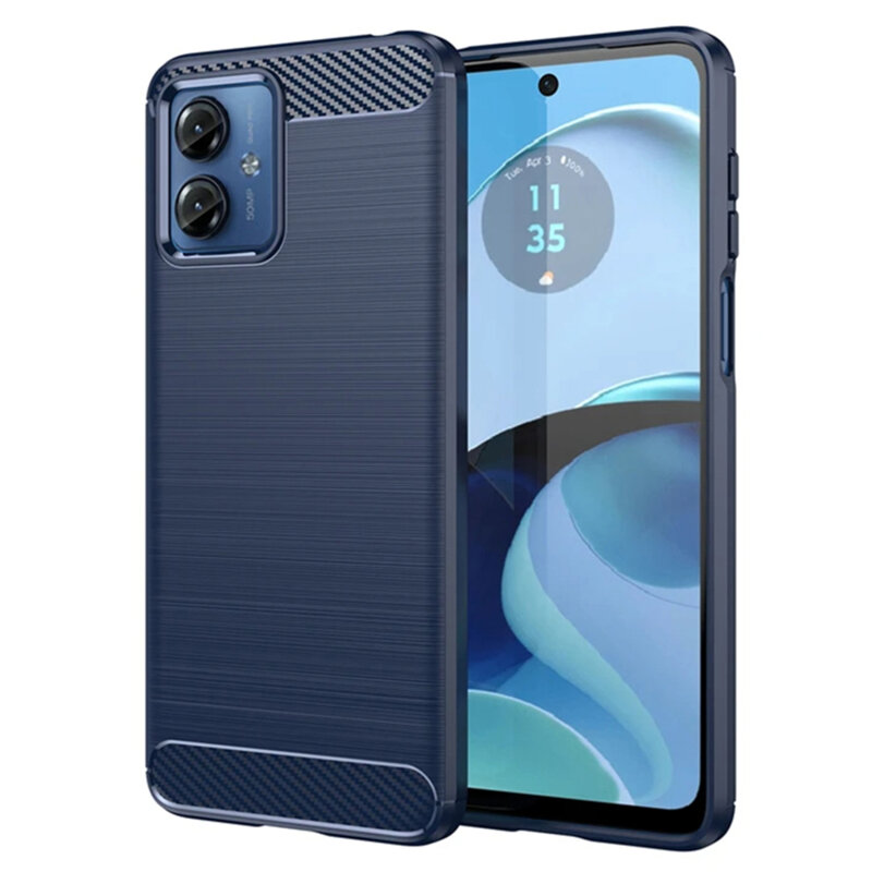 Husa Motorola Moto G14 Techsuit Carbon Silicone, albastru