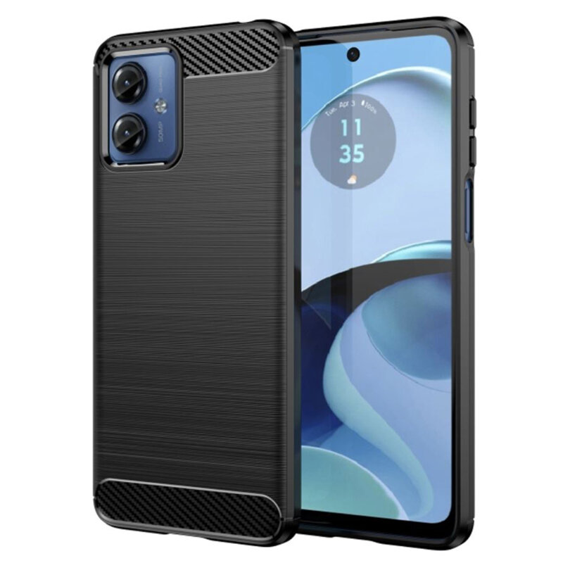 Husa Motorola Moto G14 Techsuit Carbon Silicone, negru