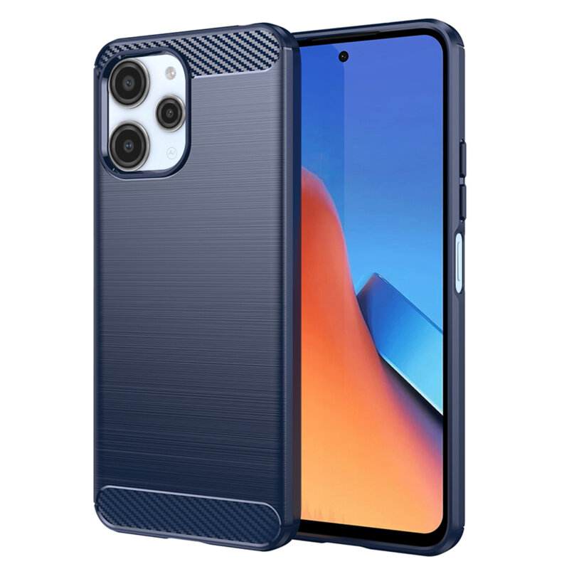 Husa Xiaomi Redmi 12 4G Techsuit Carbon Silicone, albastru