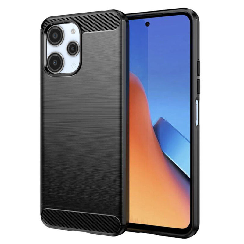 Husa Xiaomi Redmi 12 4G Techsuit Carbon Silicone, negru