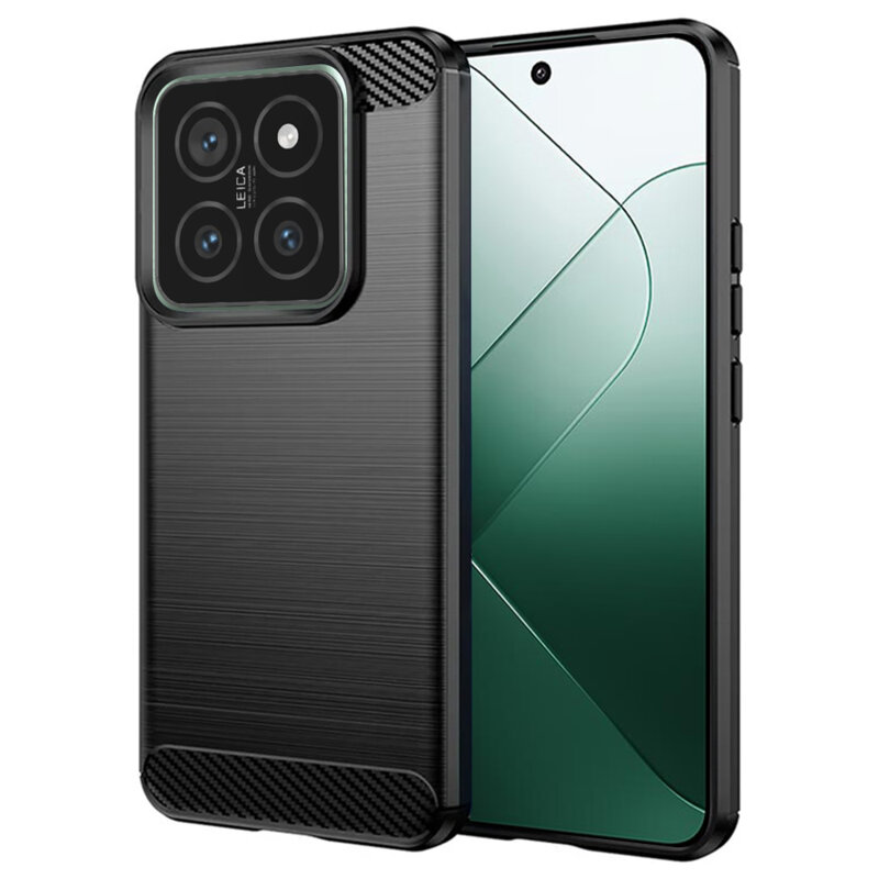 Husa Xiaomi 14 Techsuit Carbon Silicone, negru