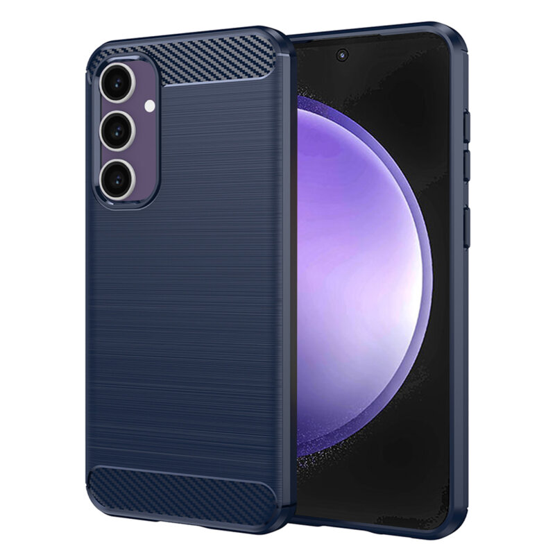 Husa Samsung Galaxy S23 FE Techsuit Carbon Silicone, albastru
