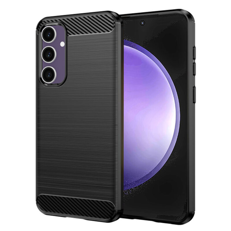 Husa Samsung Galaxy S23 FE Techsuit Carbon Silicone, negru