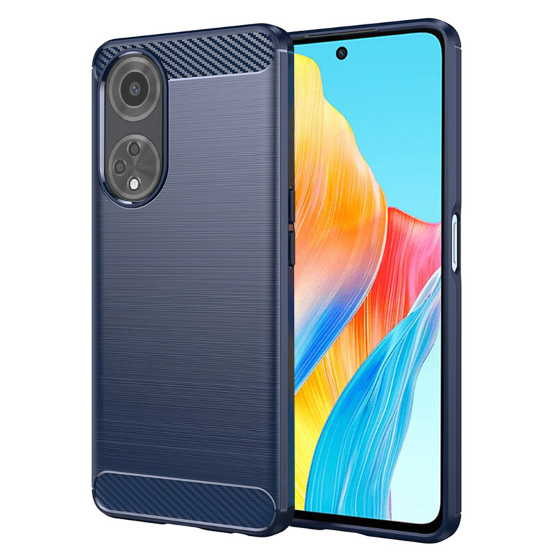 Husa Oppo A98 5G Techsuit Carbon Silicone, albastru