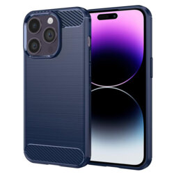 Husa iPhone 14 Pro Max Techsuit Carbon Silicone, albastru