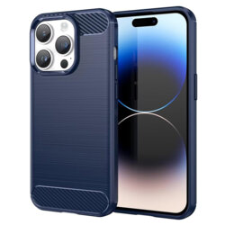 Husa iPhone 14 Pro Techsuit Carbon Silicone, albastru