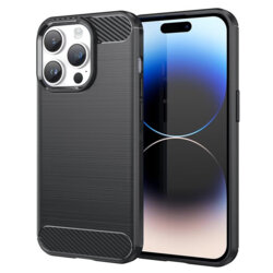 Husa iPhone 14 Pro Techsuit Carbon Silicone, negru