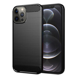 Husa iPhone 12 Pro Techsuit Carbon Silicone, negru