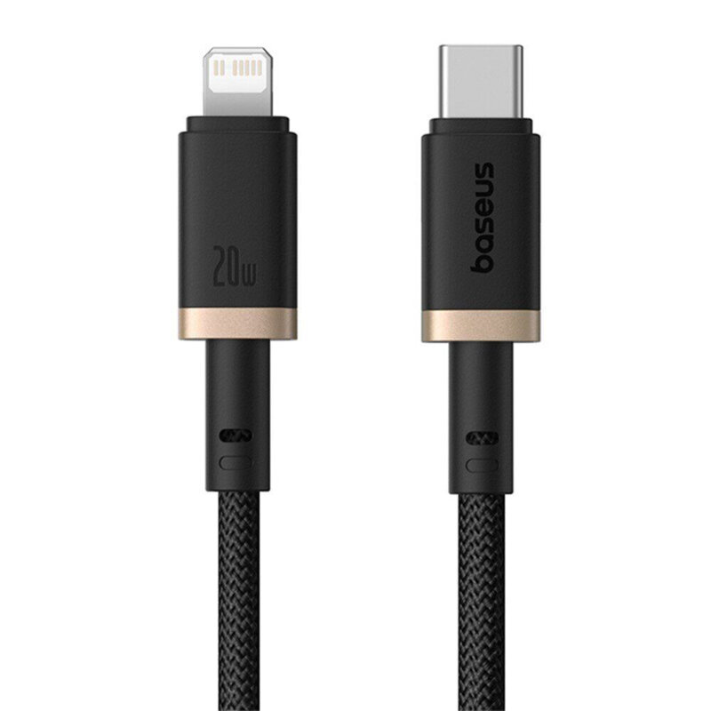 Cablu incarcare iPhone 20W Baseus Dura, 2m, auriu, P10377800U01-02