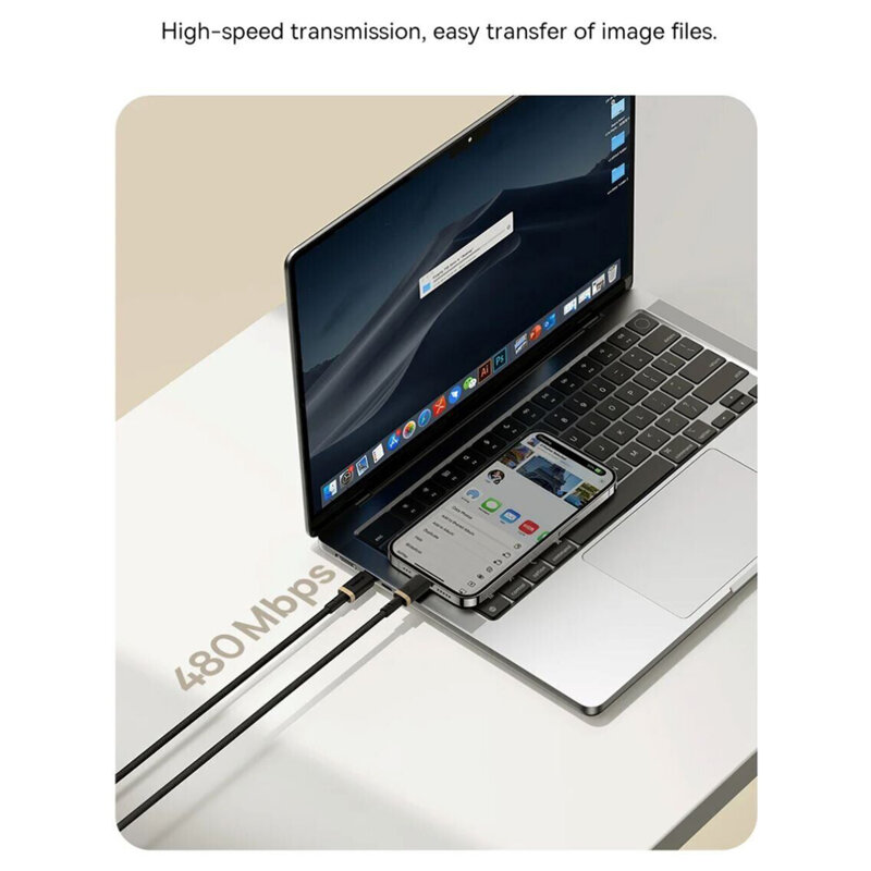 Cablu incarcare iPhone 20W Baseus Dura, 2m, auriu, P10377800U01-02