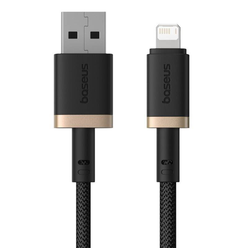 Cablu incarcare iPhone 2.4A Baseus Dura, 2m, auriu, P10377801U01-02