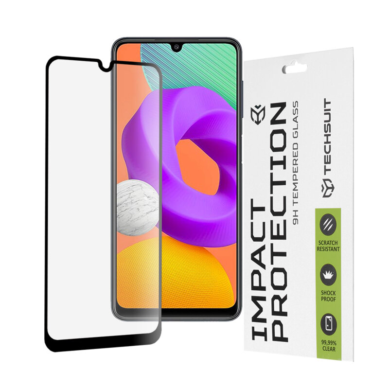 Folie sticla Samsung Galaxy M22 Techsuit 111D Full Glue Full Cover, negru