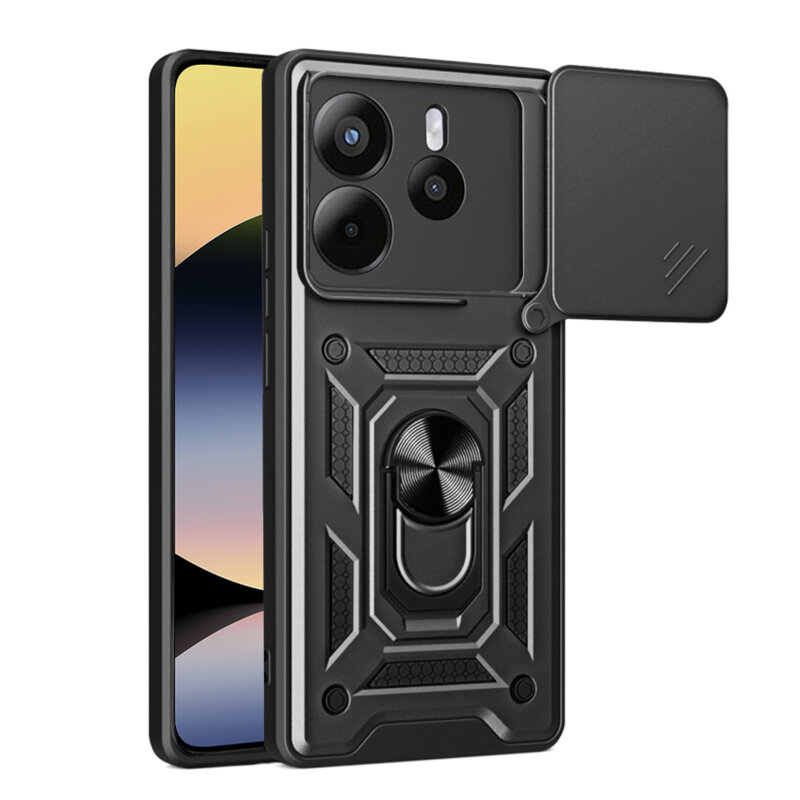 Husa Xiaomi Redmi Note 14 4G (Regional) protectie camera Techsuit CamShield Series, negru