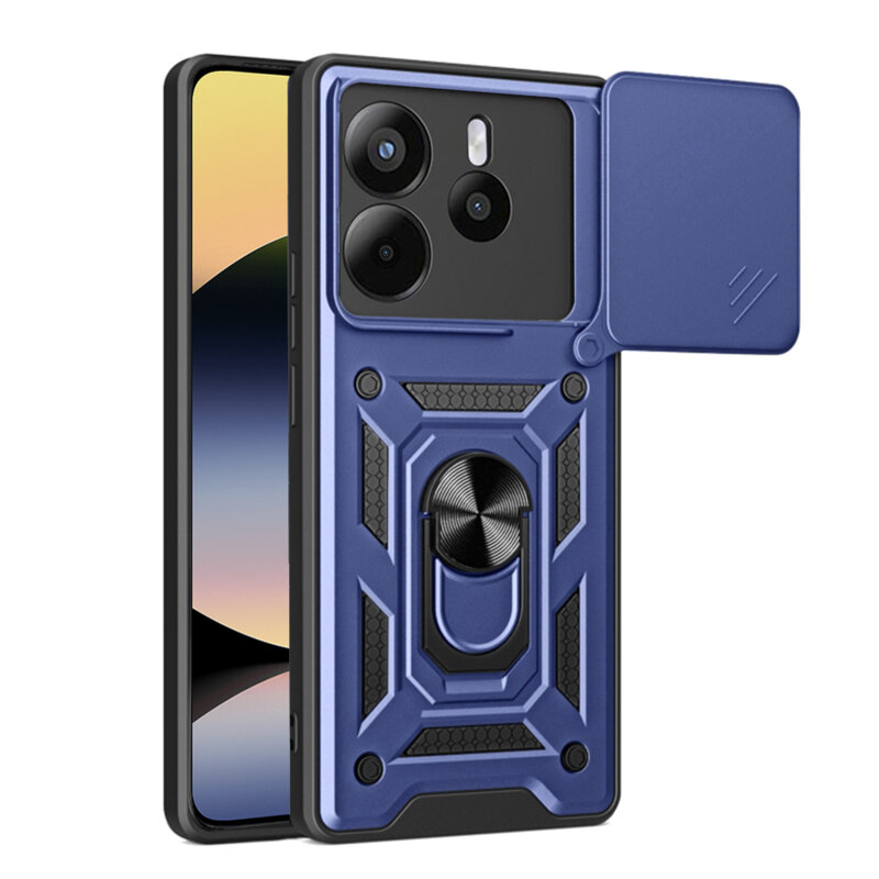 Husa Xiaomi Redmi Note 14 4G (Regional) protectie camera Techsuit CamShield Series, albastru