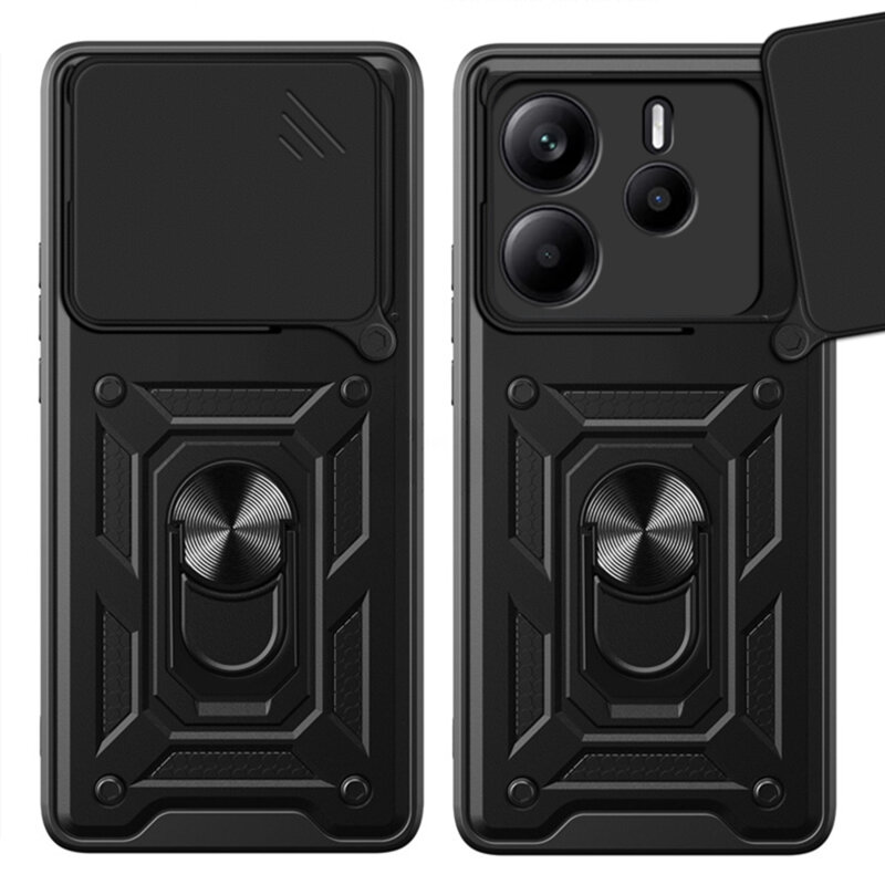 Husa Xiaomi Redmi Note 14 4G (Regional) protectie camera Techsuit CamShield Series, albastru