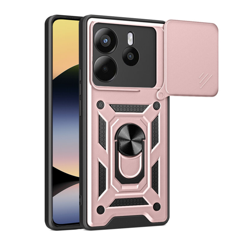 Husa Xiaomi Redmi Note 14 4G (Regional) protectie camera Techsuit CamShield Series, roz