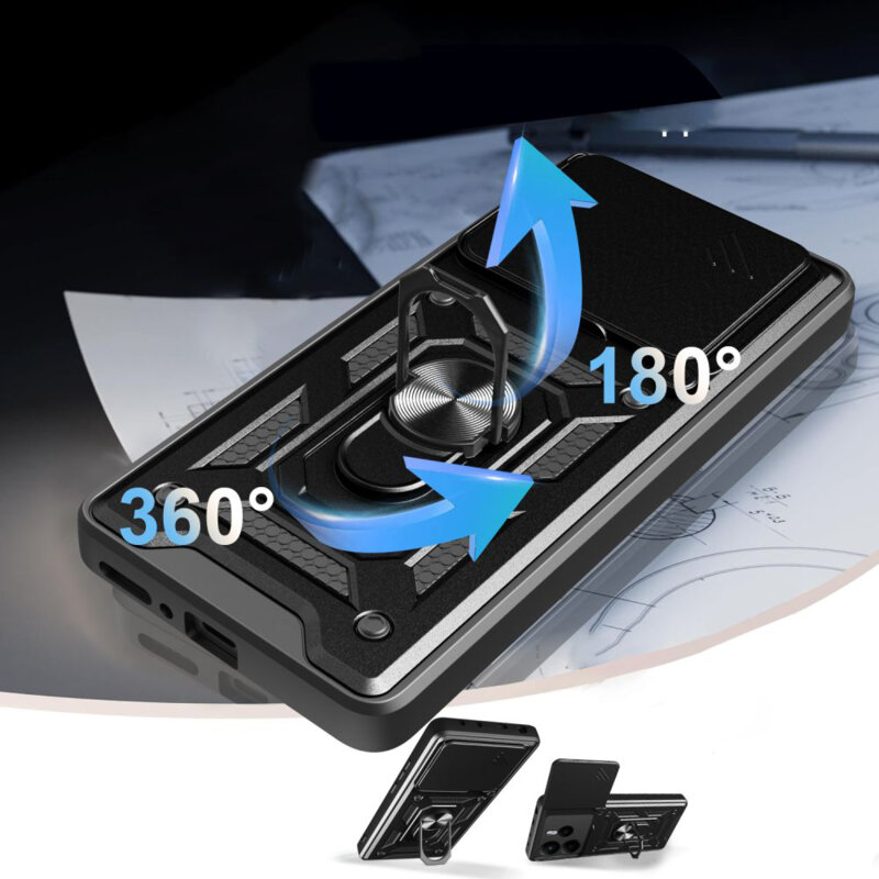 Husa Xiaomi Redmi Note 14 4G (Standard) protectie camera Techsuit CamShield Series, albastru