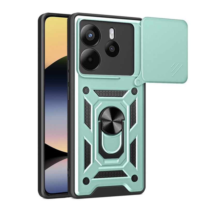 Husa Xiaomi Redmi Note 14 4G (Regional) protectie camera Techsuit CamShield Series, verde