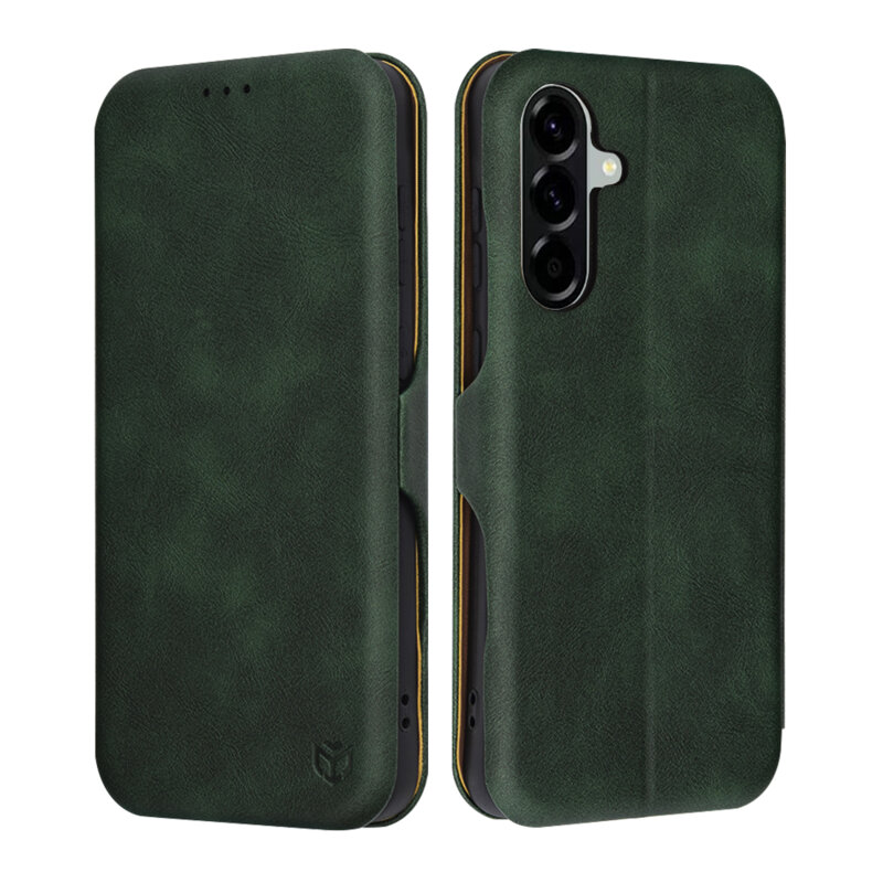 Husa 360° Samsung Galaxy A56 5G Techsuit Safe Wallet Plus, verde