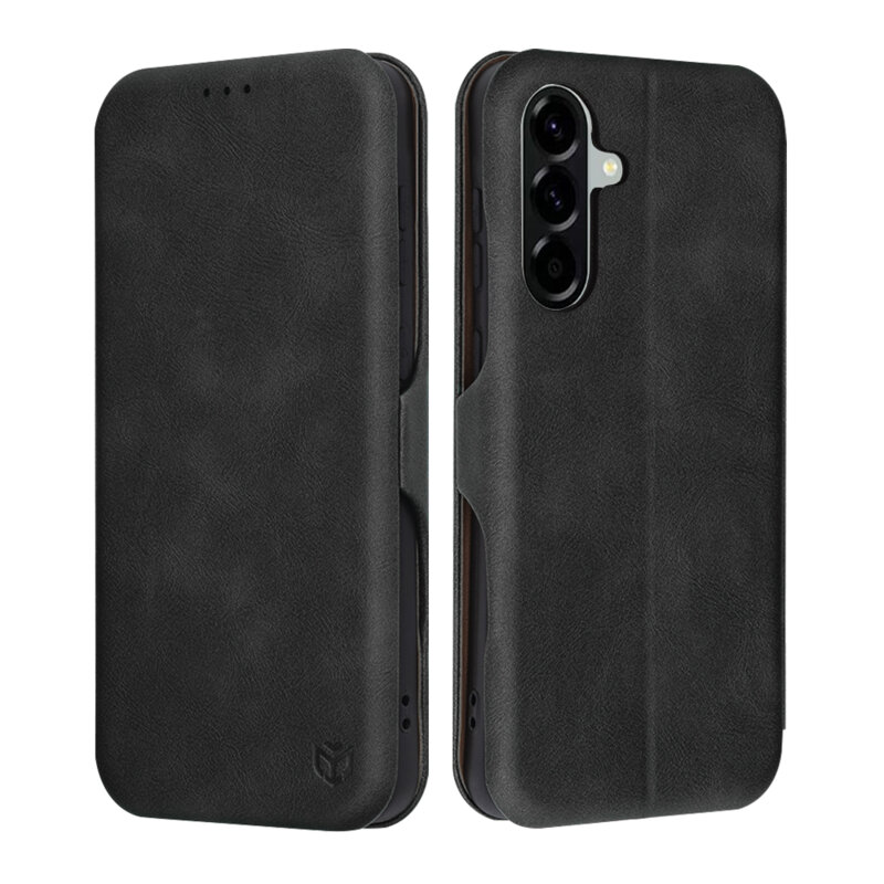 Husa 360° Samsung Galaxy A56 5G Techsuit Safe Wallet Plus, negru