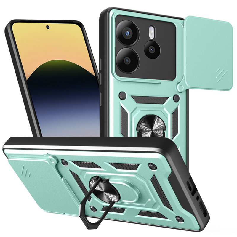 Husa Xiaomi Redmi Note 14 5G protectie camera Techsuit CamShield Series, verde