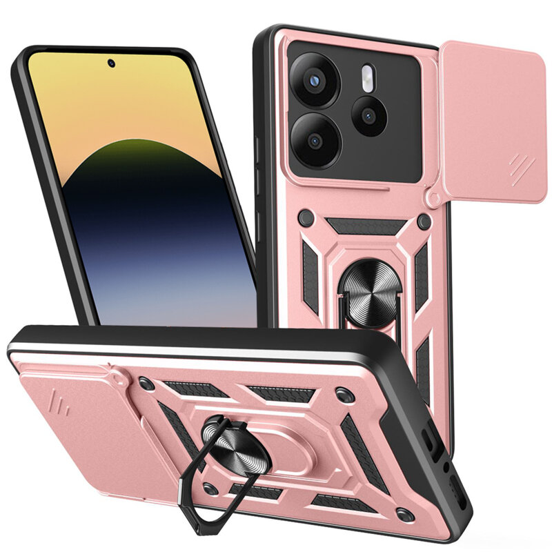 Husa Xiaomi Redmi Note 14 5G protectie camera Techsuit CamShield Series, roz