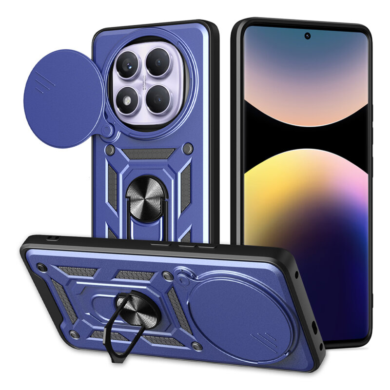 Husa Xiaomi Redmi Note 14 Pro 4G protectie camera Techsuit CamShield Series, albastru
