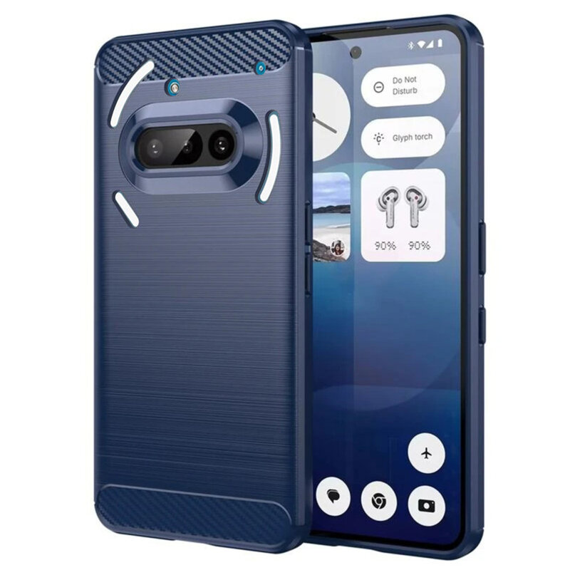 Husa Nothing Phone (3a) Techsuit Carbon Silicone, albastru