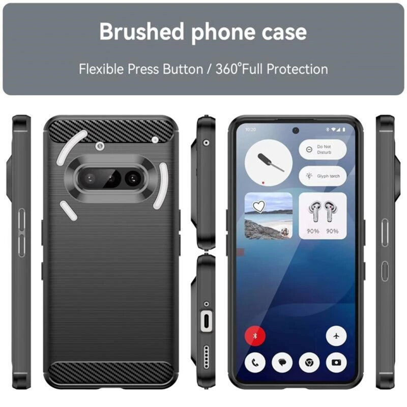 Husa Nothing Phone (3a) Techsuit Carbon Silicone, albastru