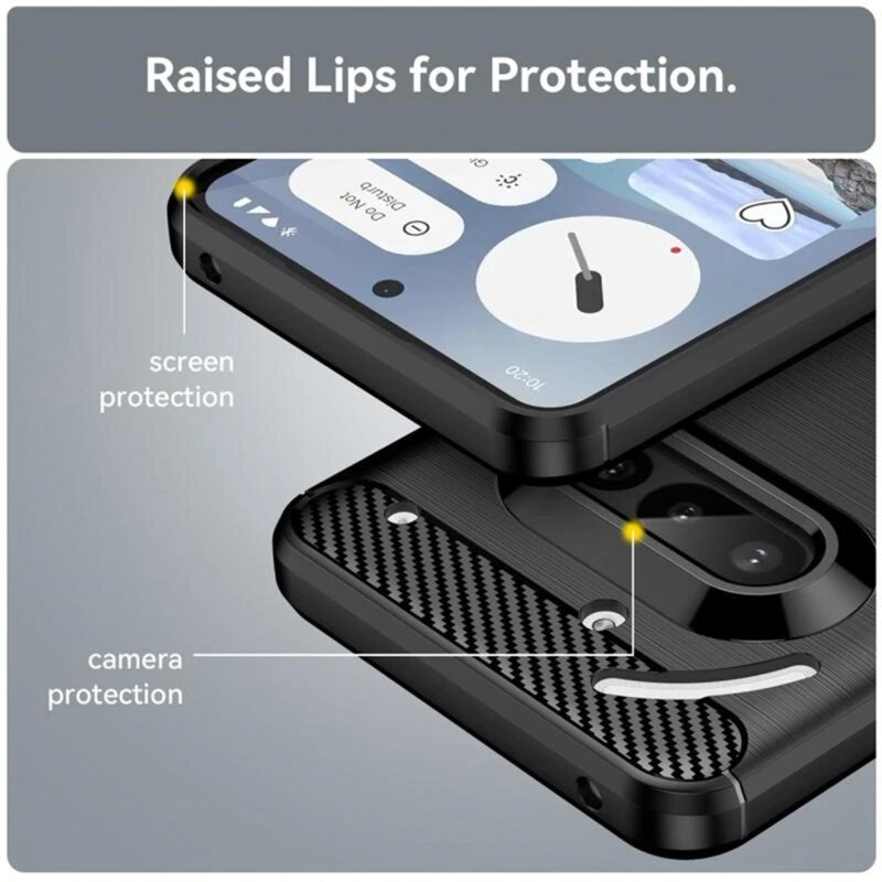 Husa Nothing Phone (3a) Techsuit Carbon Silicone, albastru