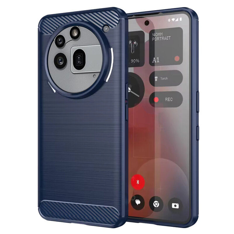 Husa Nothing Phone (3a) Pro Techsuit Carbon Silicone, albastru