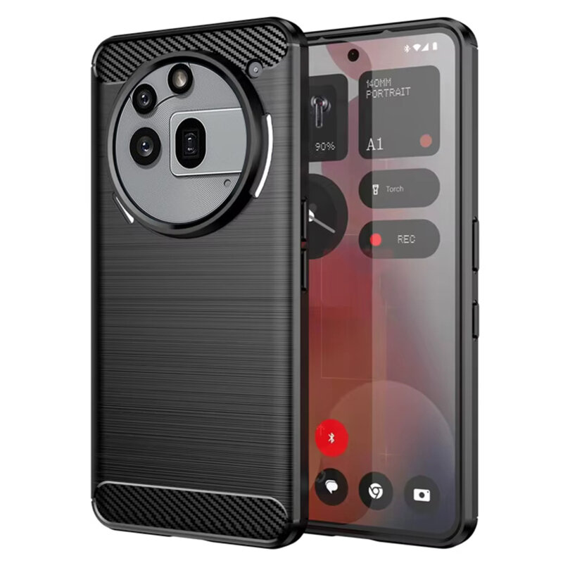 Husa Nothing Phone (3a) Pro Techsuit Carbon Silicone, negru