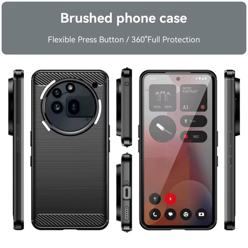 Husa Nothing Phone (3a) Pro Techsuit Carbon Silicone, negru