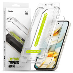 [Pachet 2x] Folie sticla Google Pixel 9a Ringke Easy Slide Tempered Glass, transparenta