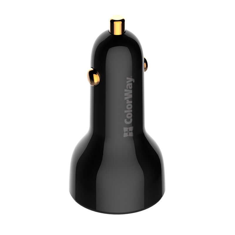 Incarcator auto 100W Super Fast Charge ColorWay, USB+Type-C, negru