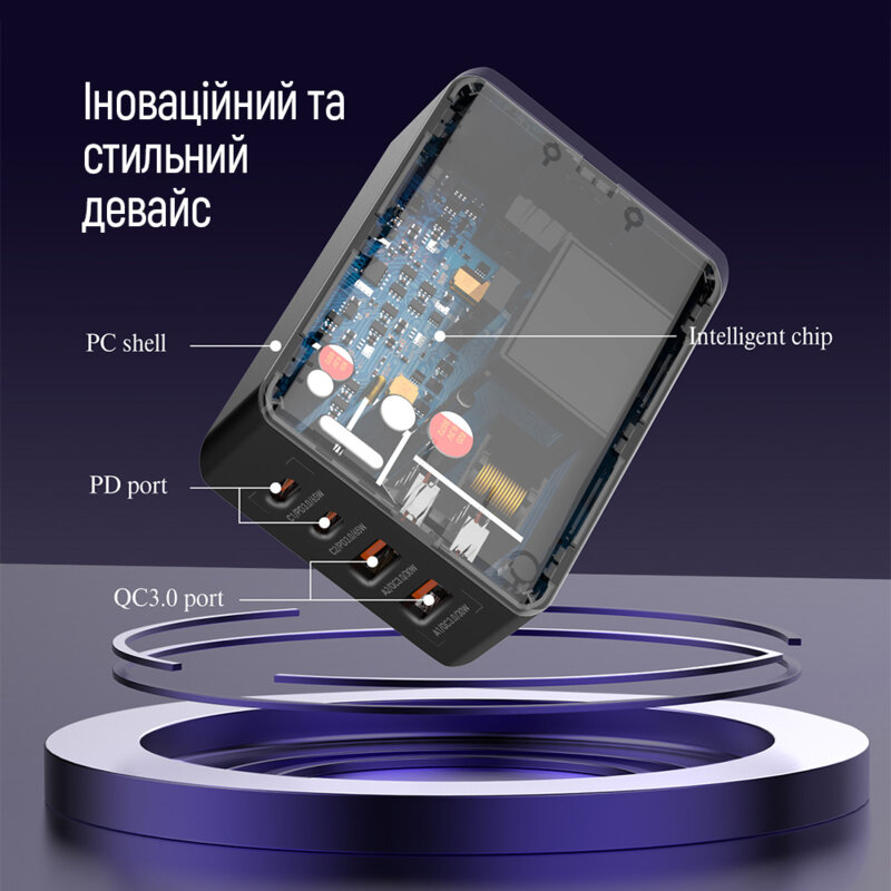 Splitter cablu retea, adaptor Fast Charge ColorWay, 65W, negru