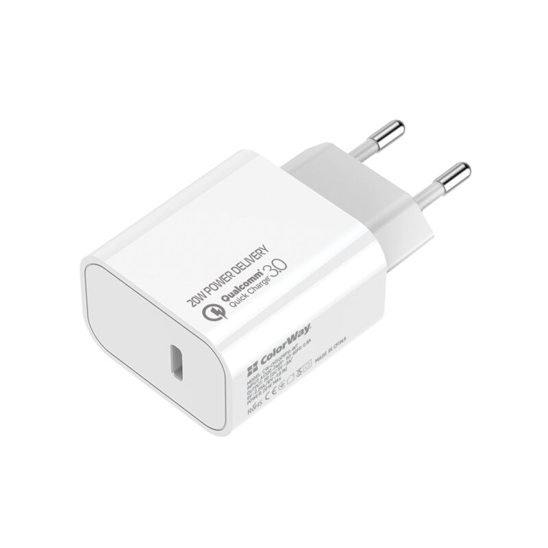 Incarcator retea Apple Fast Charge ColorWay, PD3.0, 20W, alb