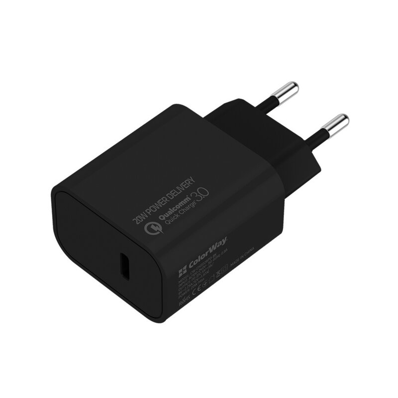 Incarcator retea Apple Fast Charge ColorWay, PD3.0, 20W, negru